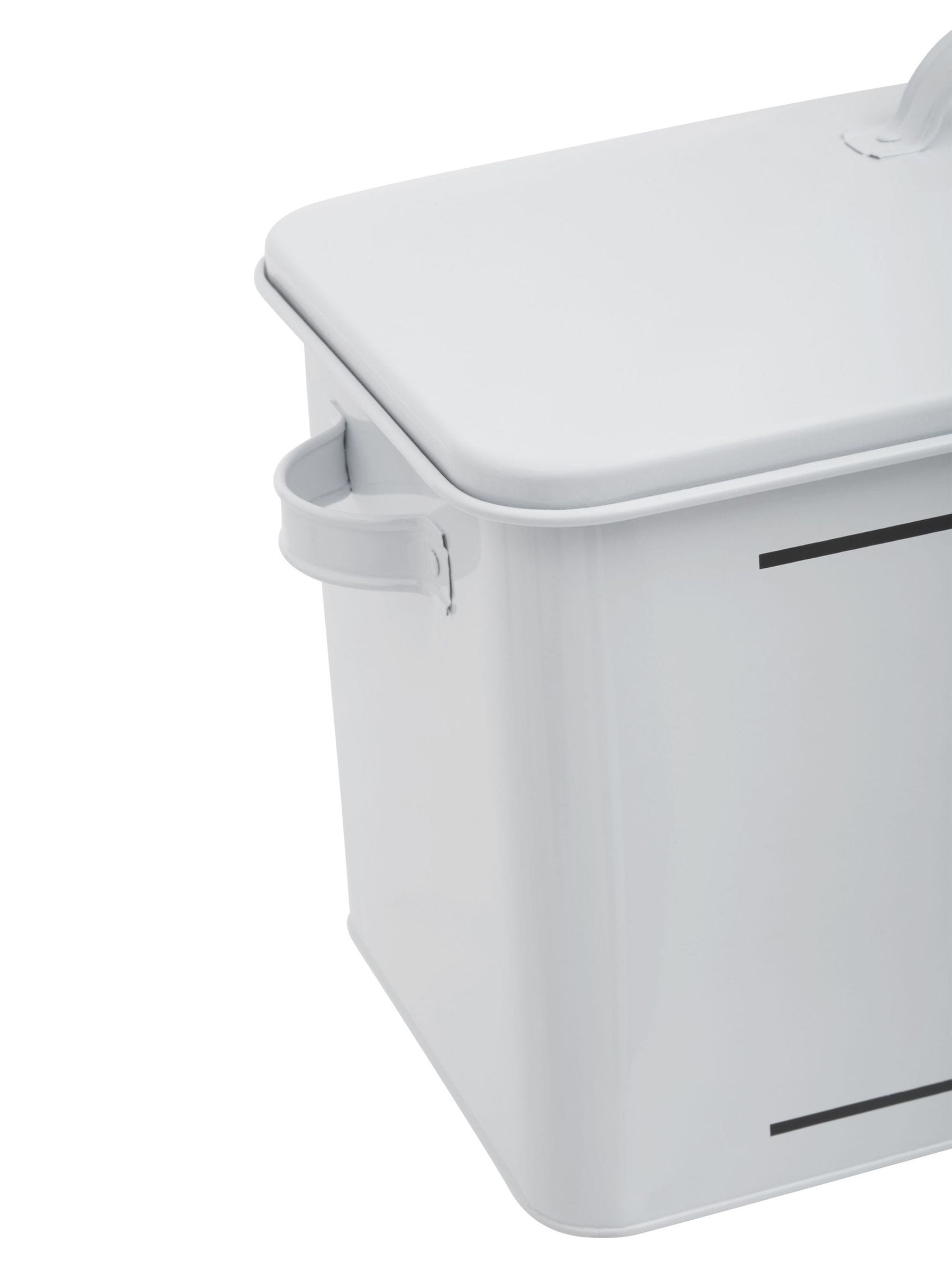 Premier Black Grocer Metal Bread Bin 34cm wide, imported from the UK