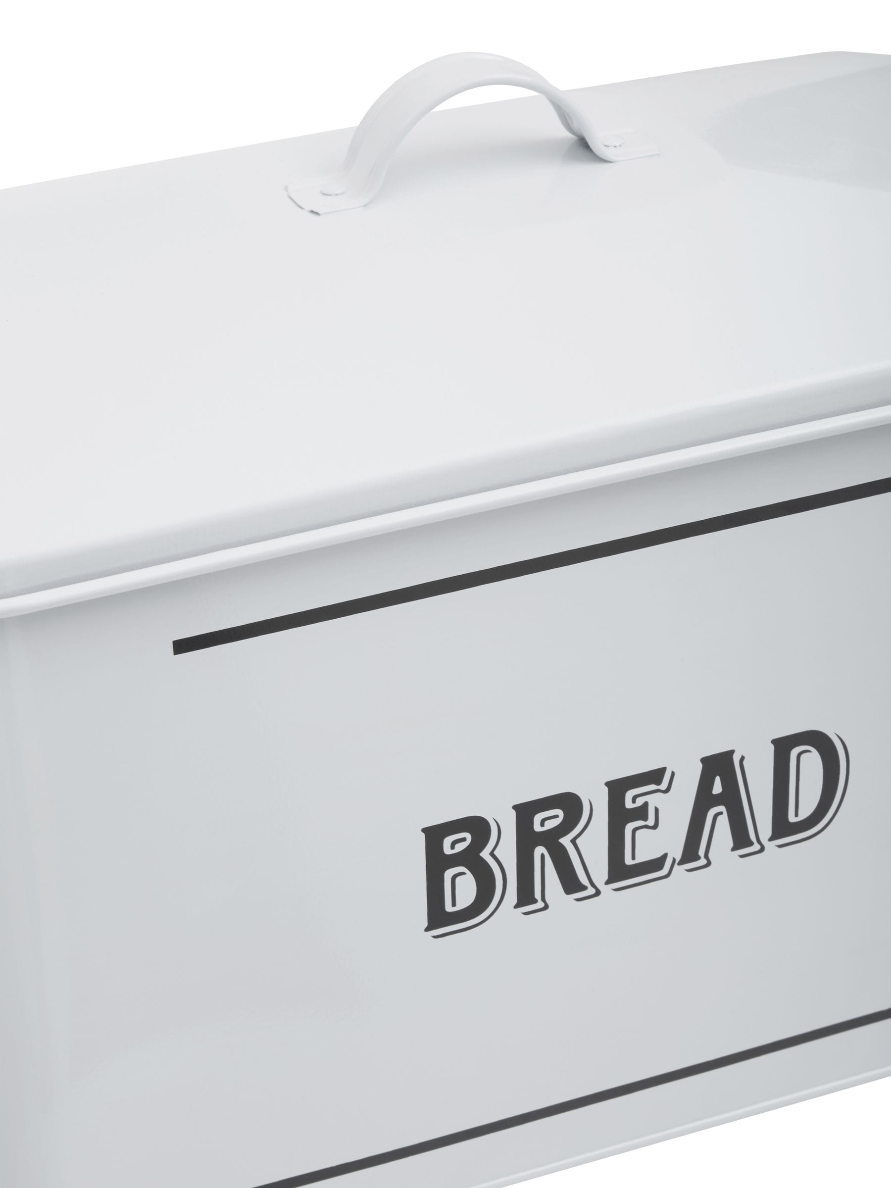 Premier Black Grocer Metal Bread Bin 34cm wide, imported from the UK