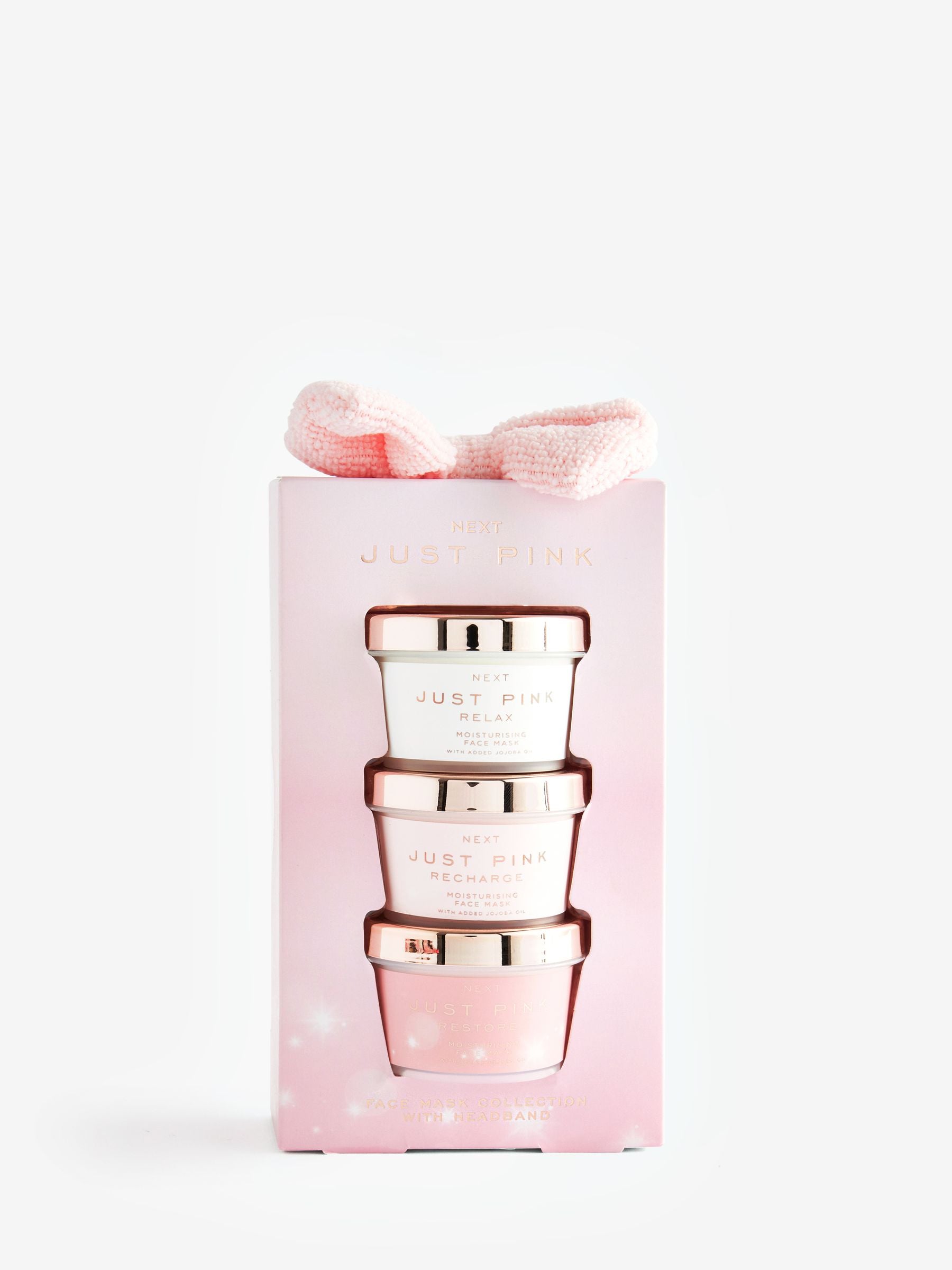 Just Pink face mask and headband gift set (British brand)