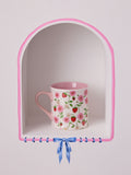 Set of 4 Cream Strawberry Pattern Mugs