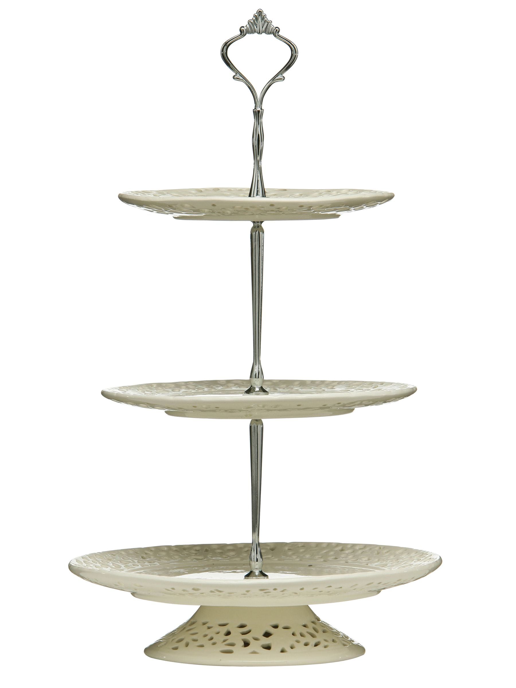 Maison by Premier three-tier ceramic lace cake stand, imported from the UK