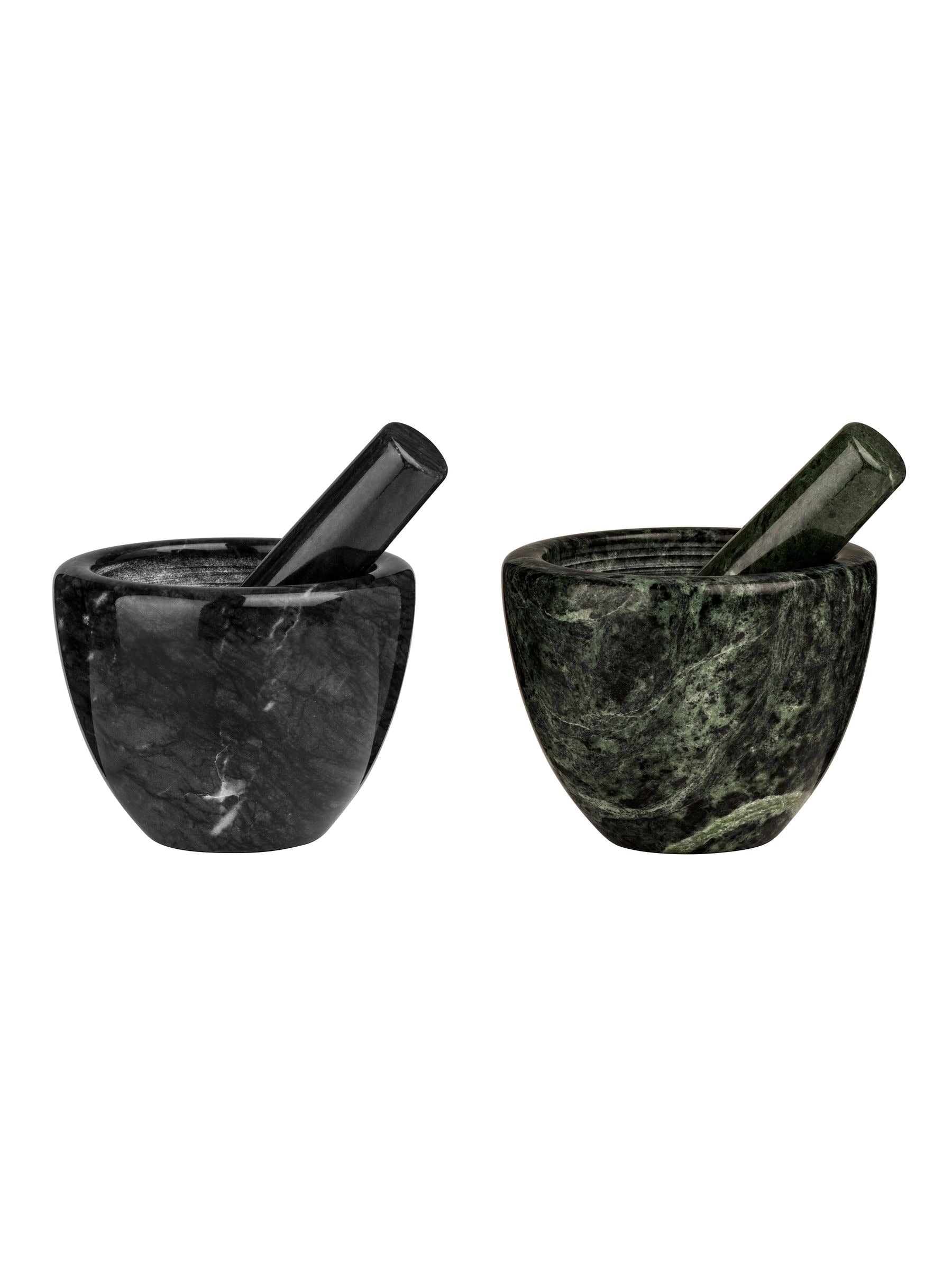 Interiors by Premier black marble pestle and mortar set 9x12x12cm, UK version