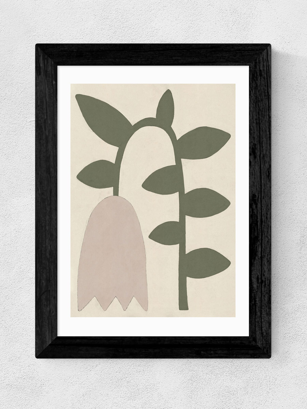 Comical Black Tulip Framed Art Print