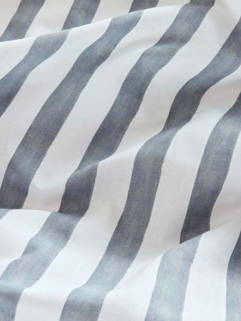 Navy blue check reversible duvet cover and pillowcase set, imported from the UK