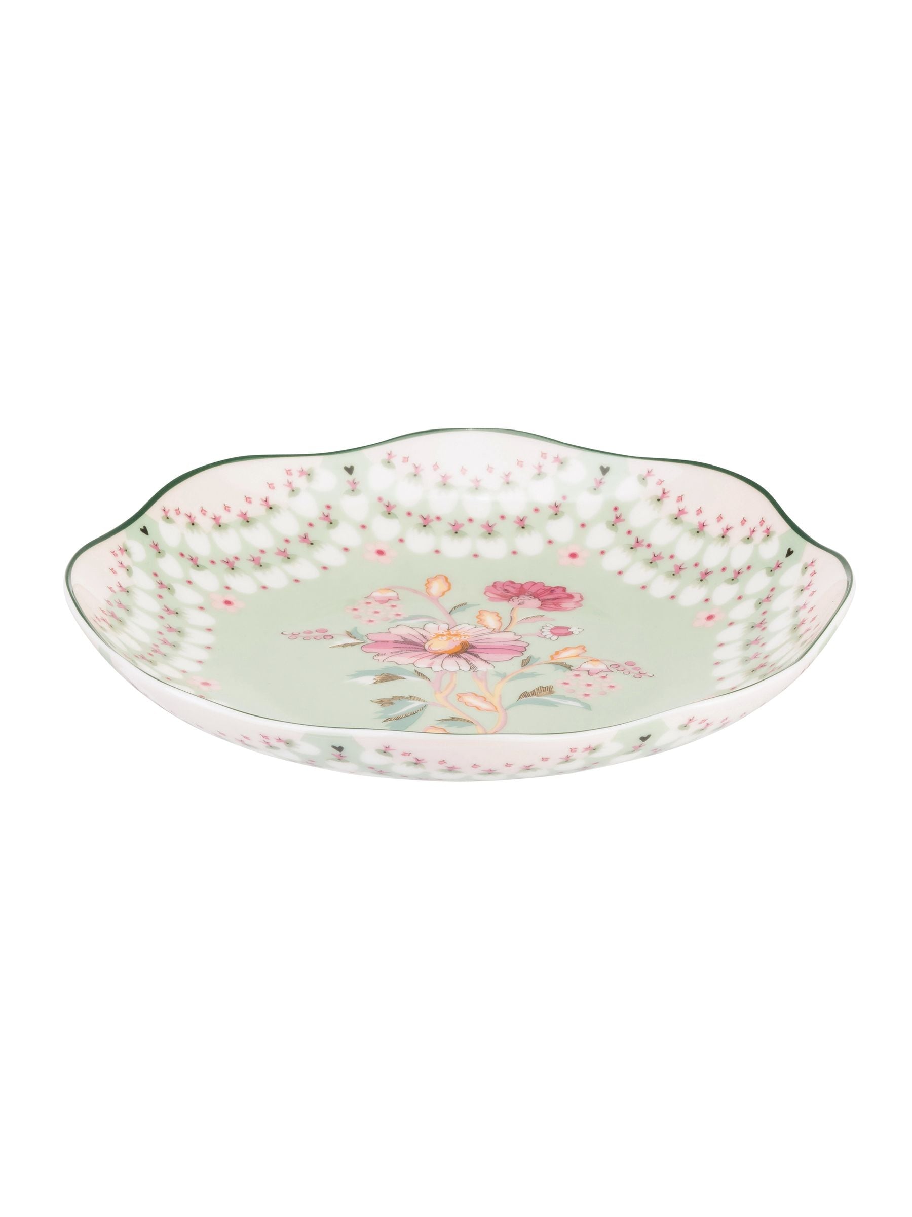 Set of 4 Fine China Scalloped Pasta Bowls