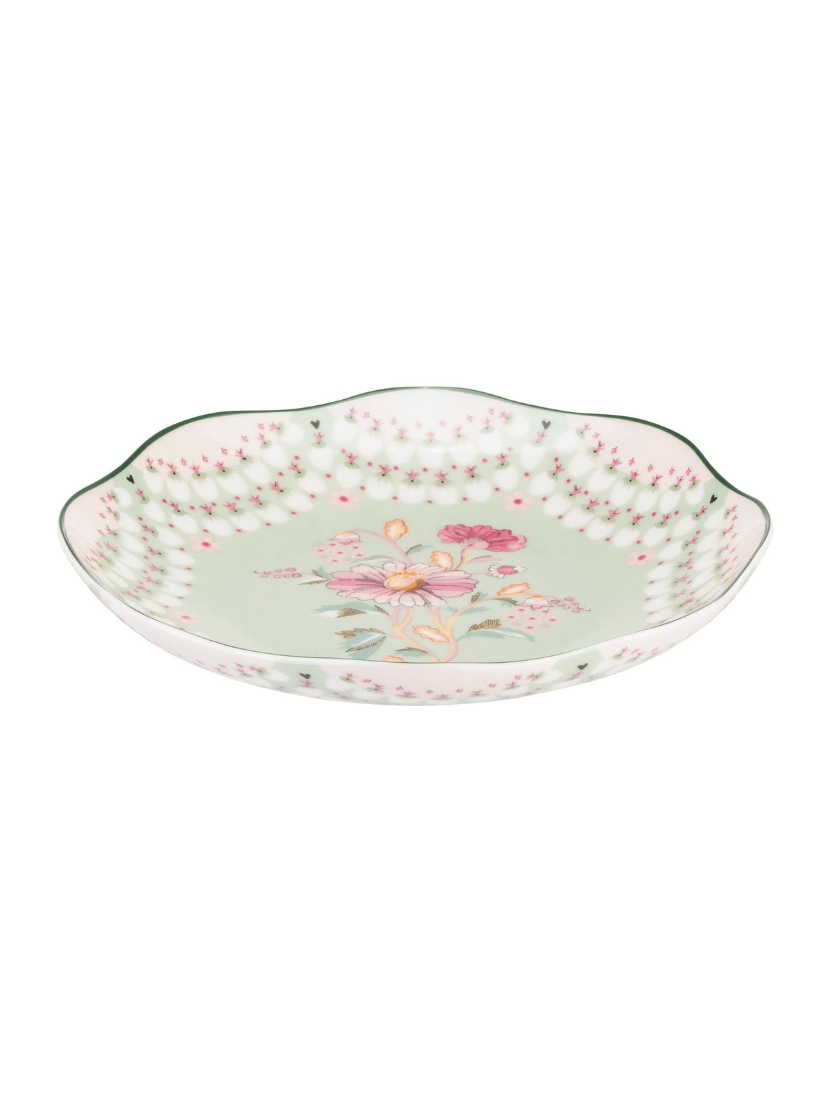 Set of 4 Fine China Scalloped Pasta Bowls