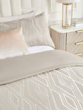 Champagne Gold Diamond Jacquard Duvet Cover and Pillowcase Set