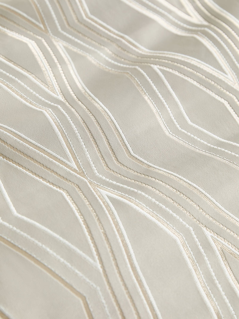 Champagne Gold Diamond Jacquard Duvet Cover and Pillowcase Set