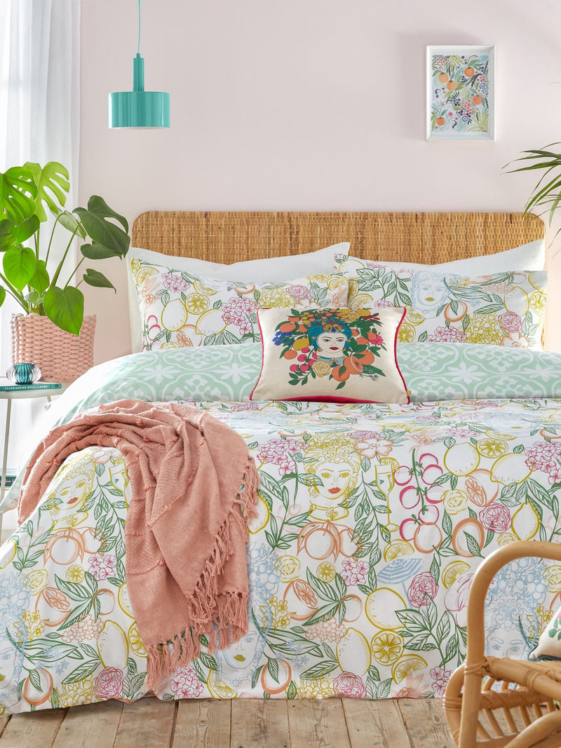 Taormina Floral Reversible Duvet Cover and Pillowcase Set - British product