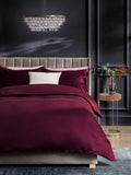 Burgundy Red Egyptian cotton duvet cover and pillowcase set - British product