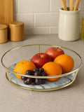 Interiors by Premier white marble and brass finish fruit basket 27cm wide, UK version