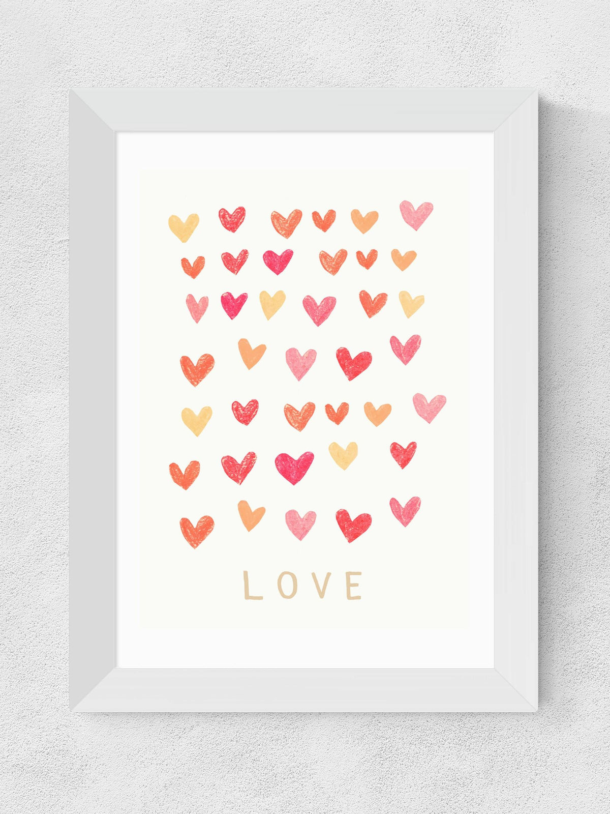 East End Prints White Love Heart Framed Art Print