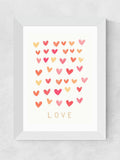 East End Prints White Love Heart Framed Art Print