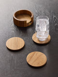 Natural stamford wooden coasters and holder set of 4 (British brand)