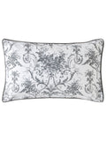 Laura Ashley Grey Charcoal Reversible 100% Cotton Sateen 200 Thread Count Tuileries Duvet Cover and Pillowcase Set