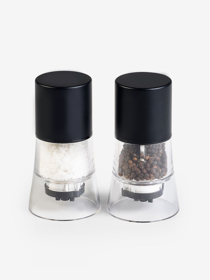 Black filled salt and pepper grinder set of 2 (British brand)