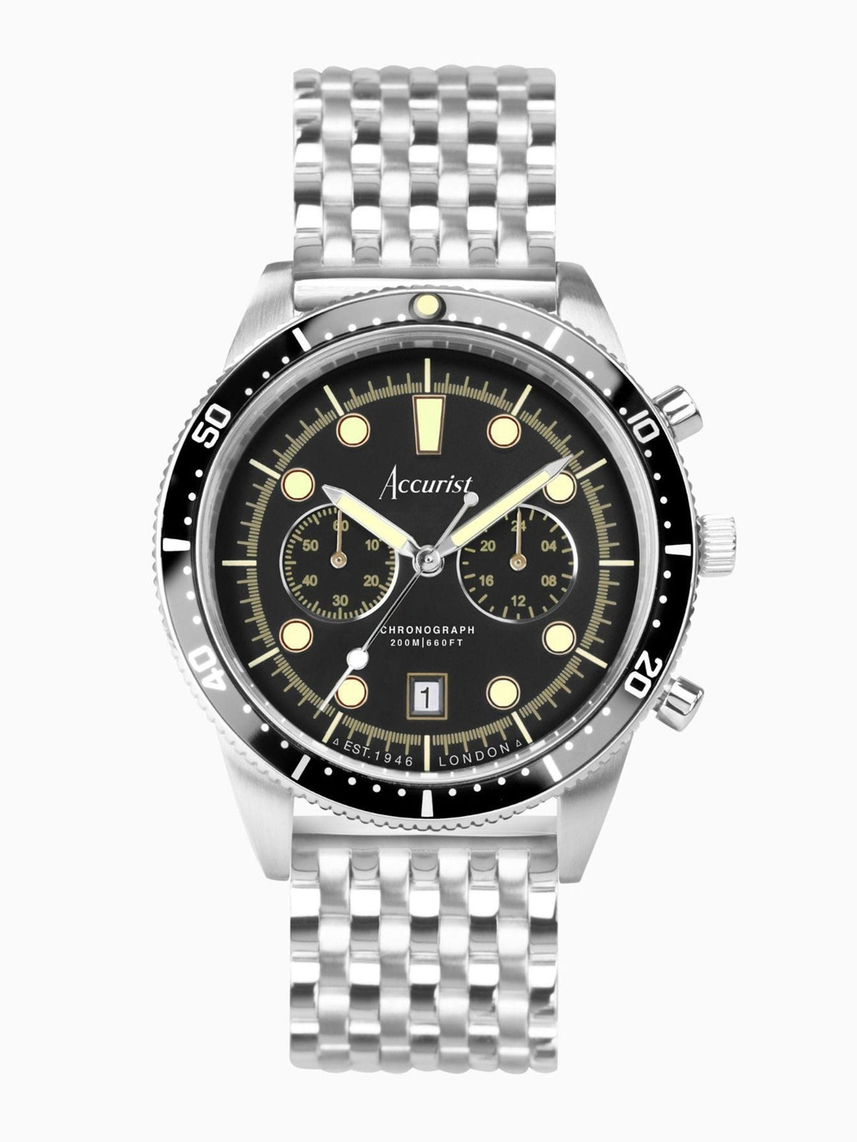 Accurist Silver Dive Chronograph Watch - British product