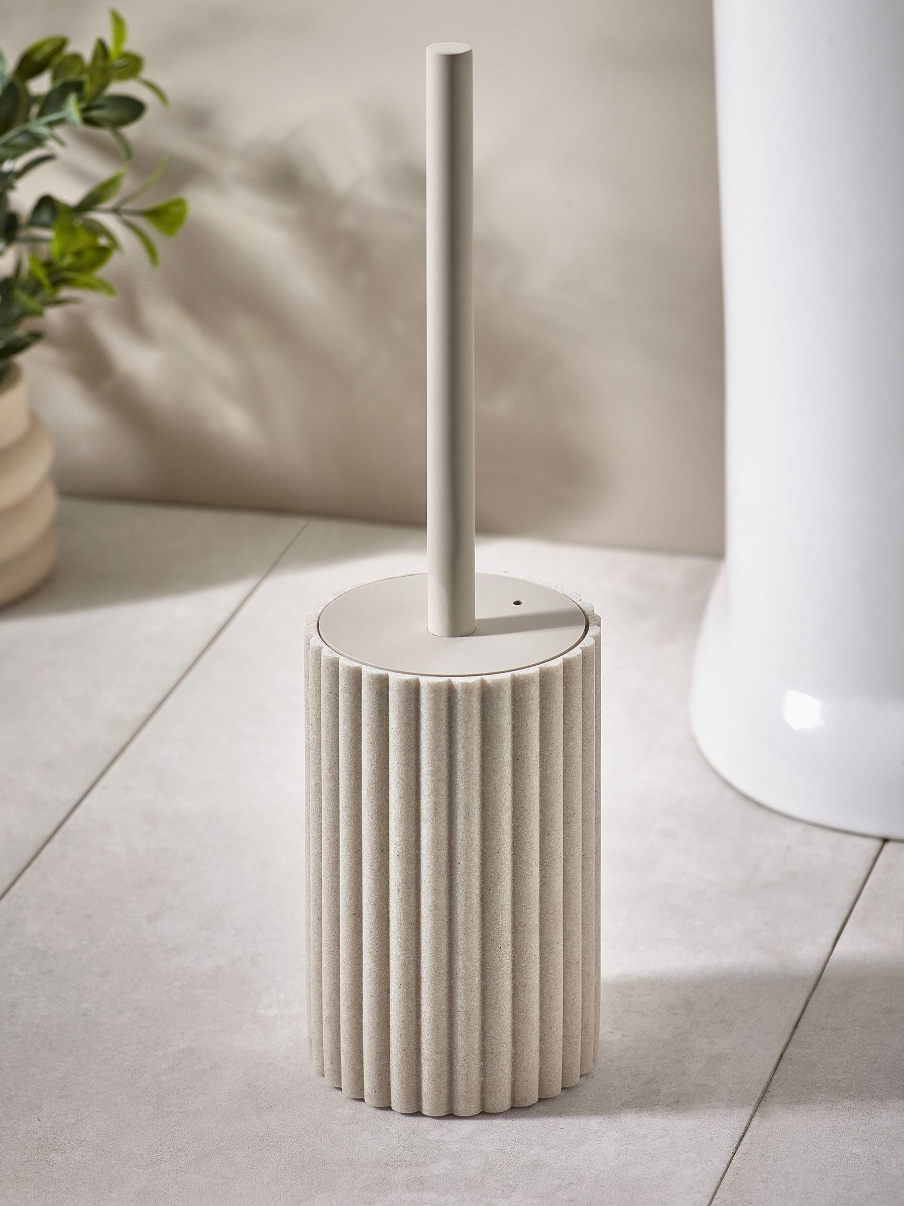 Natural Rib Toilet Brush Light Oatmeal, imported from the UK