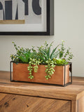 Green Artificial Succulent Garden in Bronx Wood Trough