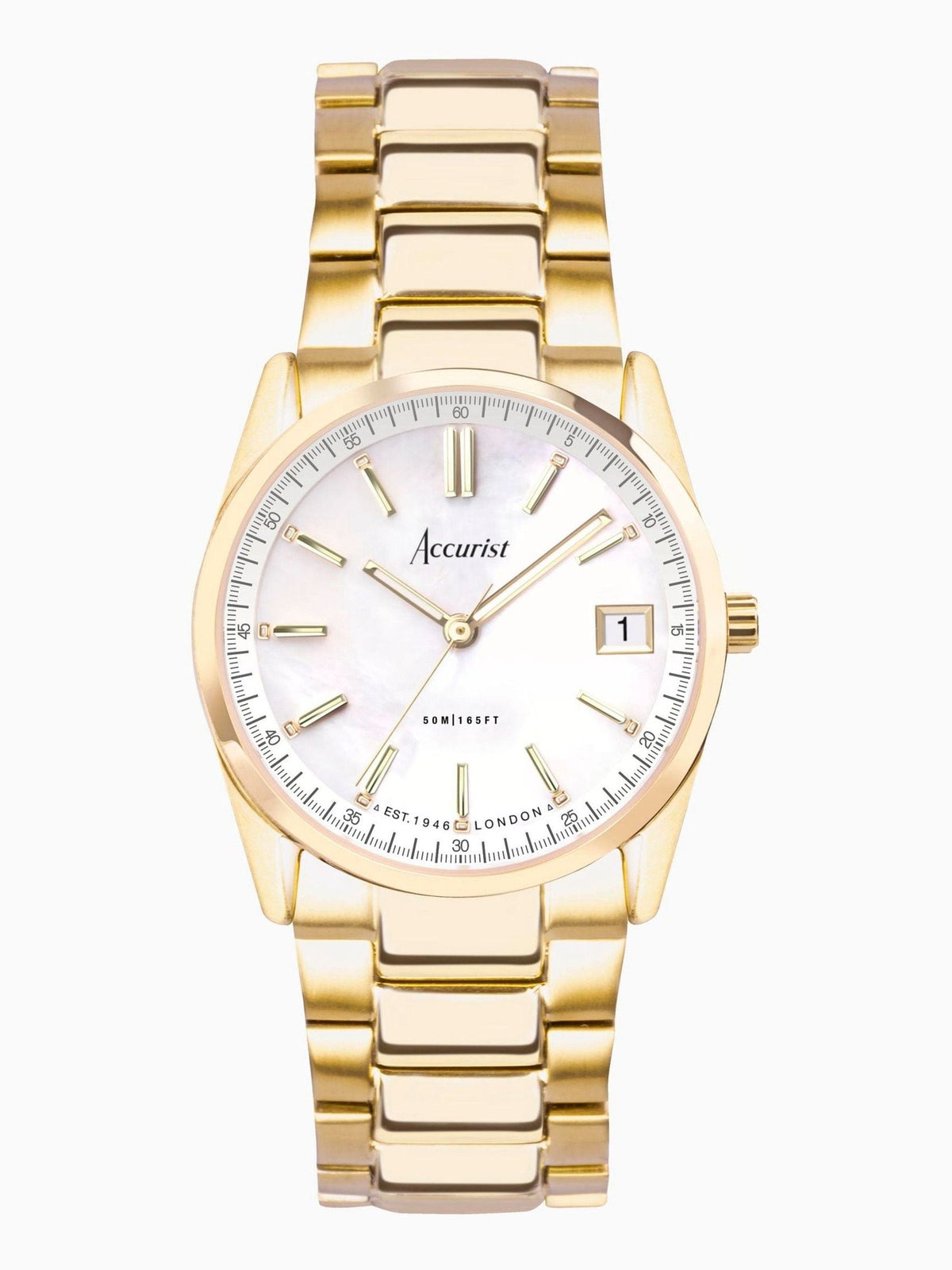 Women's Gold-Plated Stainless Steel Analogue Bracelet Watch with Sapphire Crystal Glass