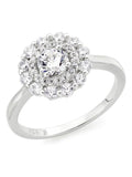 Beaverbrooks silver cubic zirconia double halo ring - British product