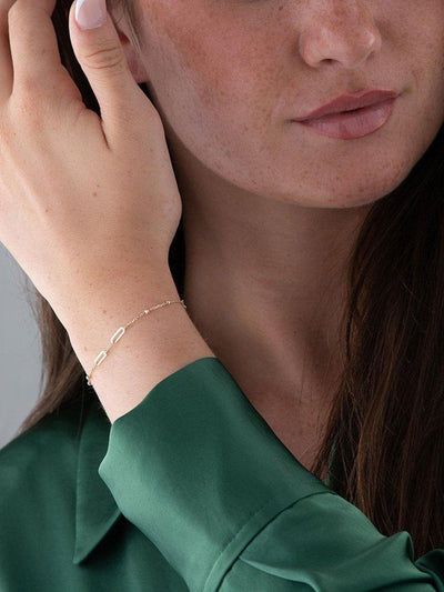 Beaverbrooks 9ct Gold Paperlink Bracelet 19cm