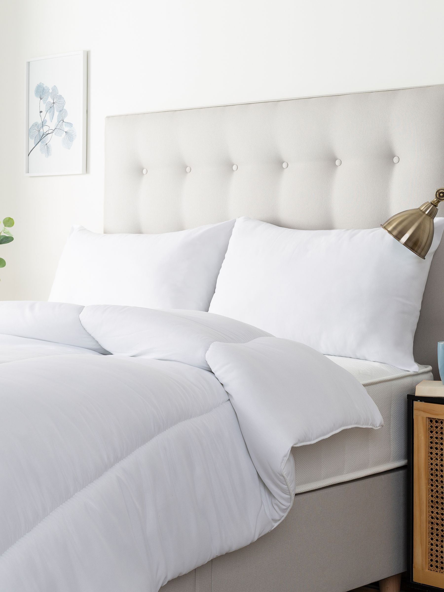 Slumberdown medium back sleeper Cosy Nights white pillows 2 pack (British brand)