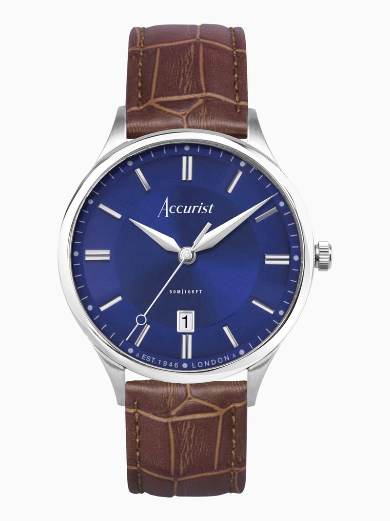 Accurist Brown Classic Leather Strap Analogue Watch - British product