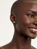 Tiny Heart-Shaped Stud Earrings in Gold Tone