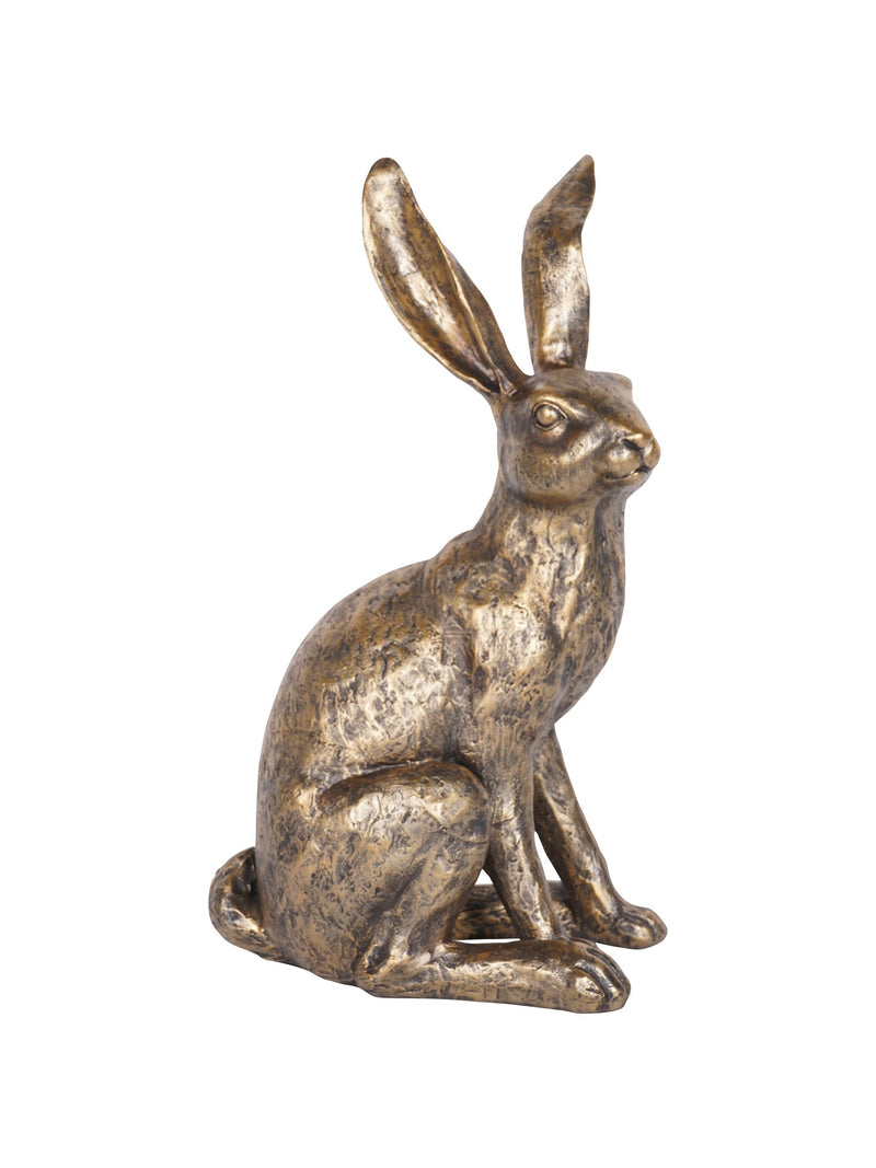 Laura Ashley gold antiqued sitting hare ornament, UK version