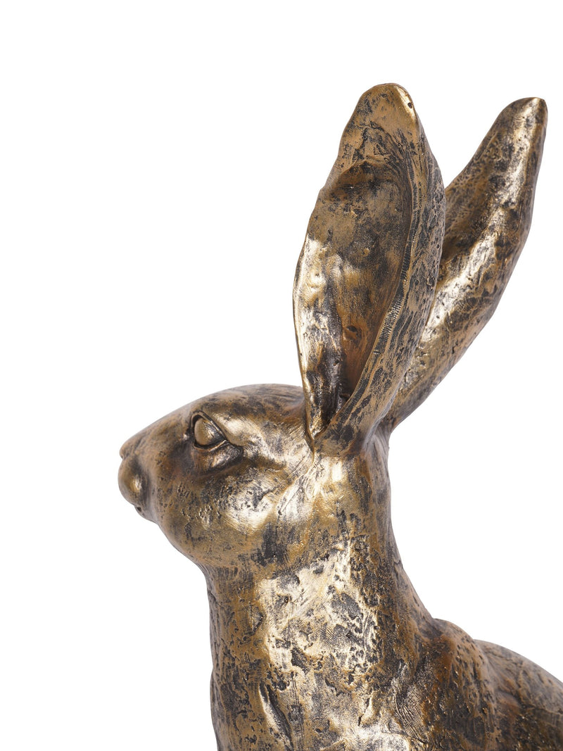 Laura Ashley gold antiqued sitting hare ornament, UK version
