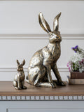Laura Ashley gold antiqued sitting hare ornament, UK version