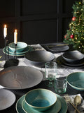 Kew Gardens Black Living Jewel stoneware charger plate 32cm, UK version