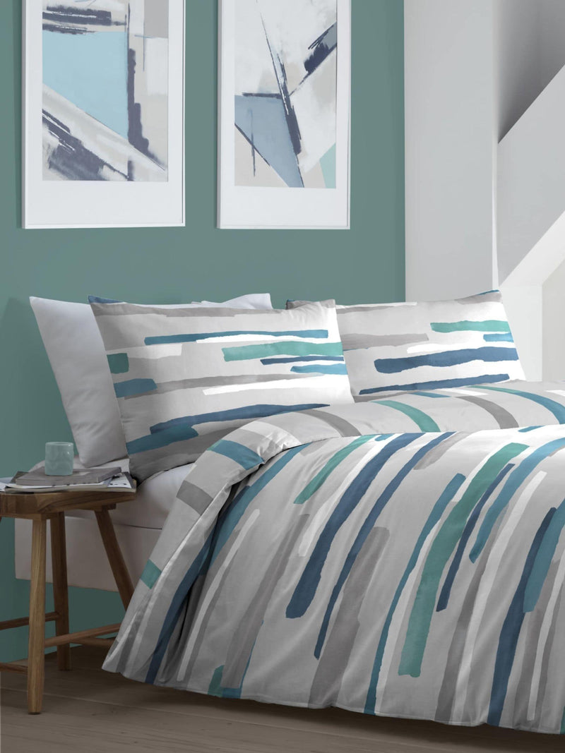 Fusion Green Clifton duvet cover and pillowcase set - British product