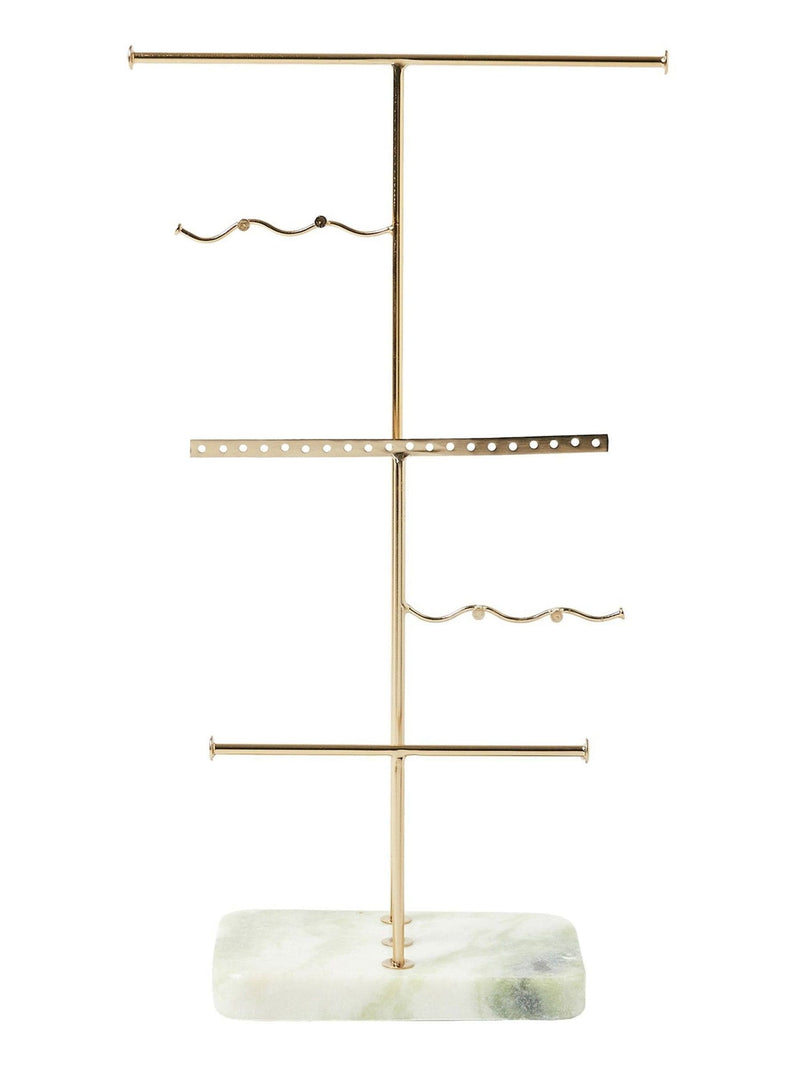 Oliver Bonas gold metal and marble wiggle jewellery stand, imported from the UK