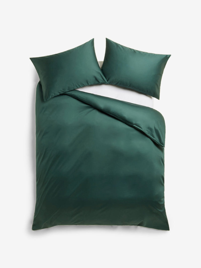 Bottle Green Egyptian cotton duvet cover and pillowcase set - British product