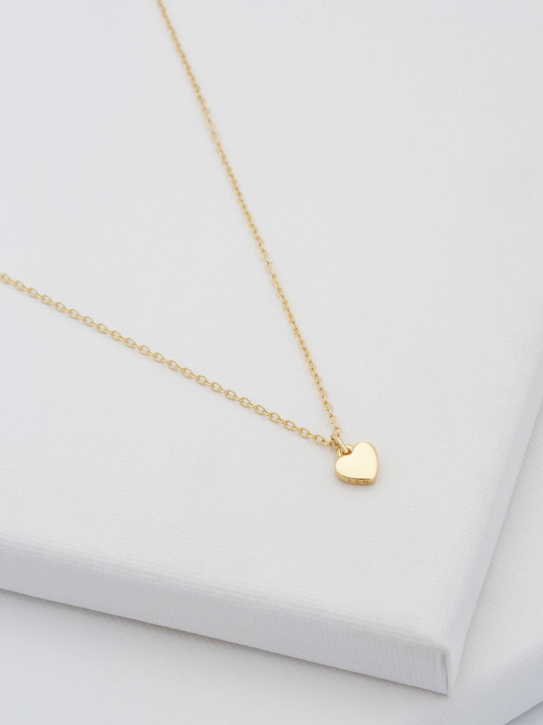 Ted Baker heart pendant necklace gold tone plated brass (British brand)