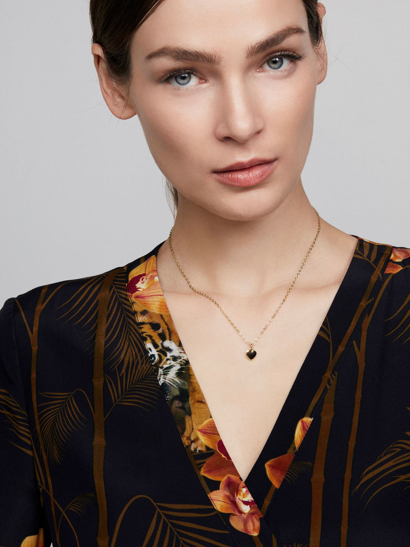 Ted Baker heart pendant necklace gold tone plated brass (British brand)