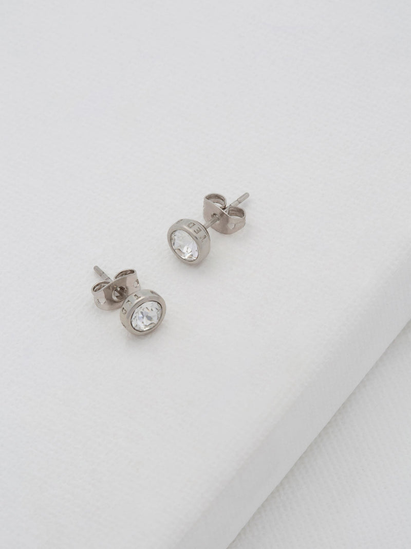 Ted Baker silver tone crystal stud earrings (British brand)