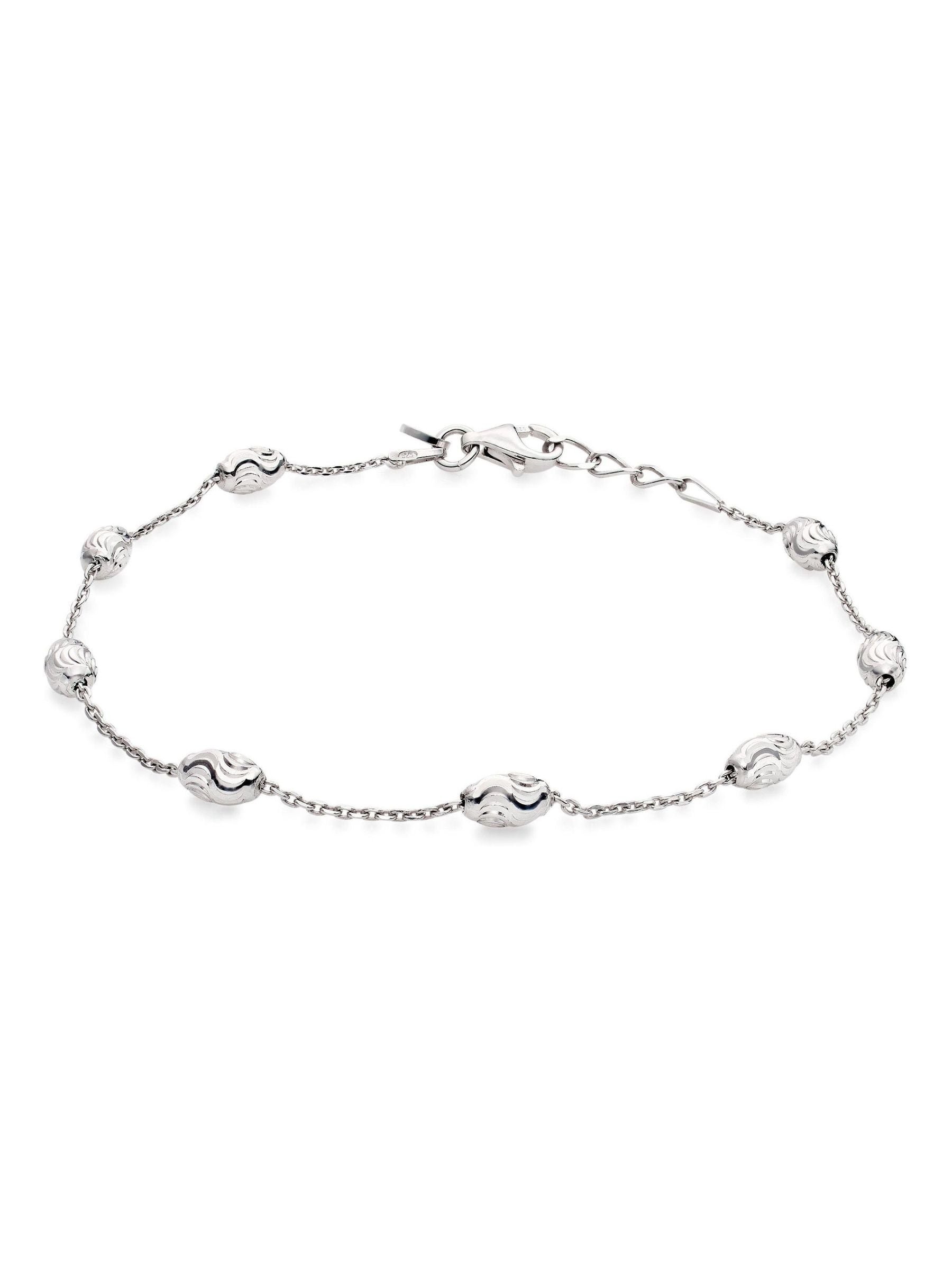 Beaverbrooks Sterling Silver Pebble Bracelet 19cm - British product