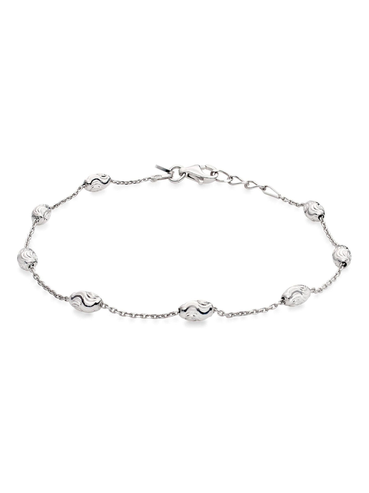 Beaverbrooks Sterling Silver Pebble Bracelet 19cm - British product