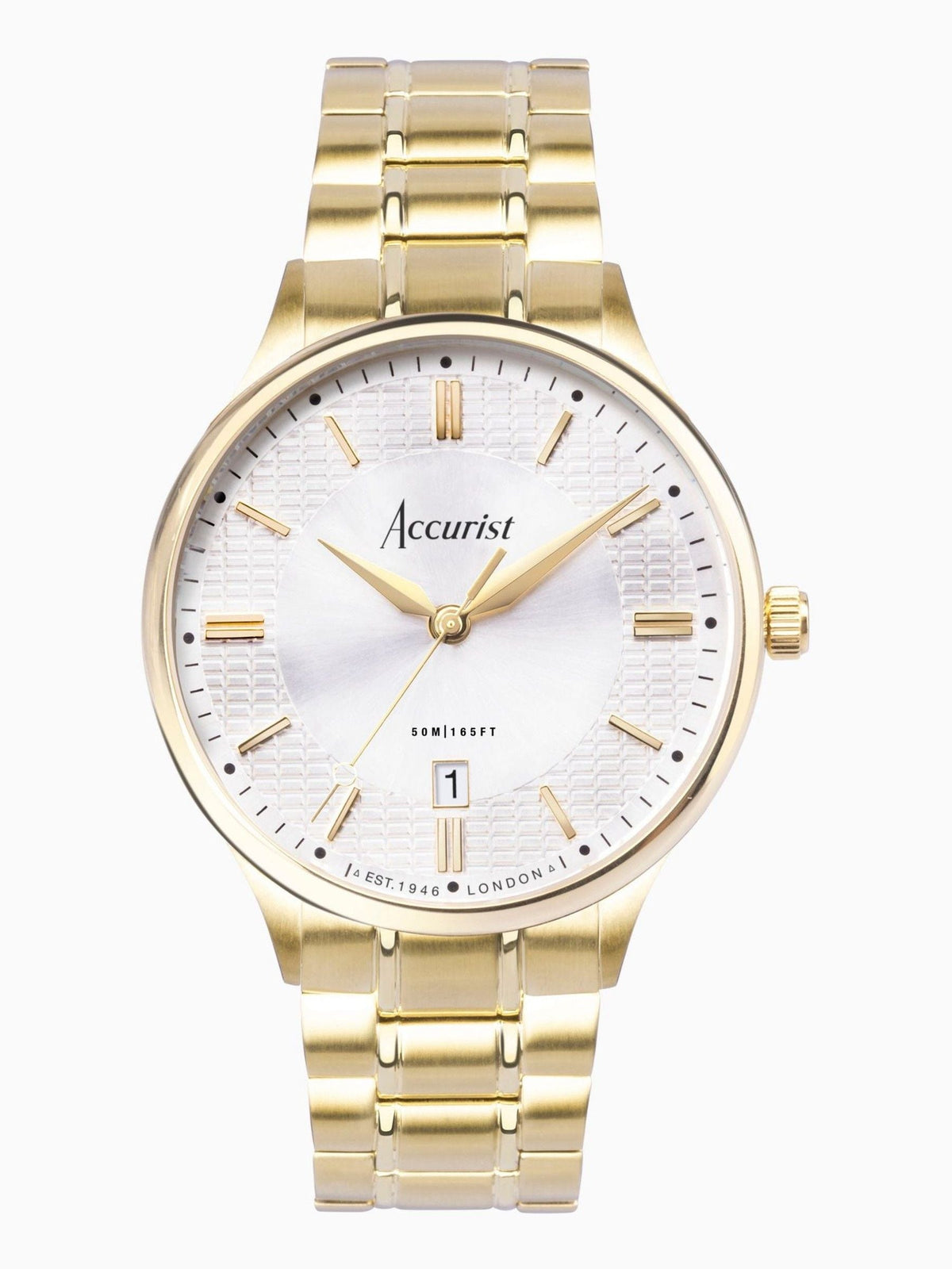 Accurist Classic Mens Gold Plated Stainless Steel Bracelet Analogue Watch
