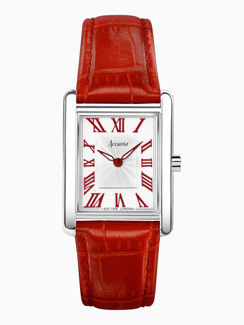 Accurist red rectangular analogue watch - British product