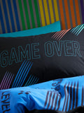 Catherine Lansfield Black Game Over reversible duvet cover and pillowcase set - British product