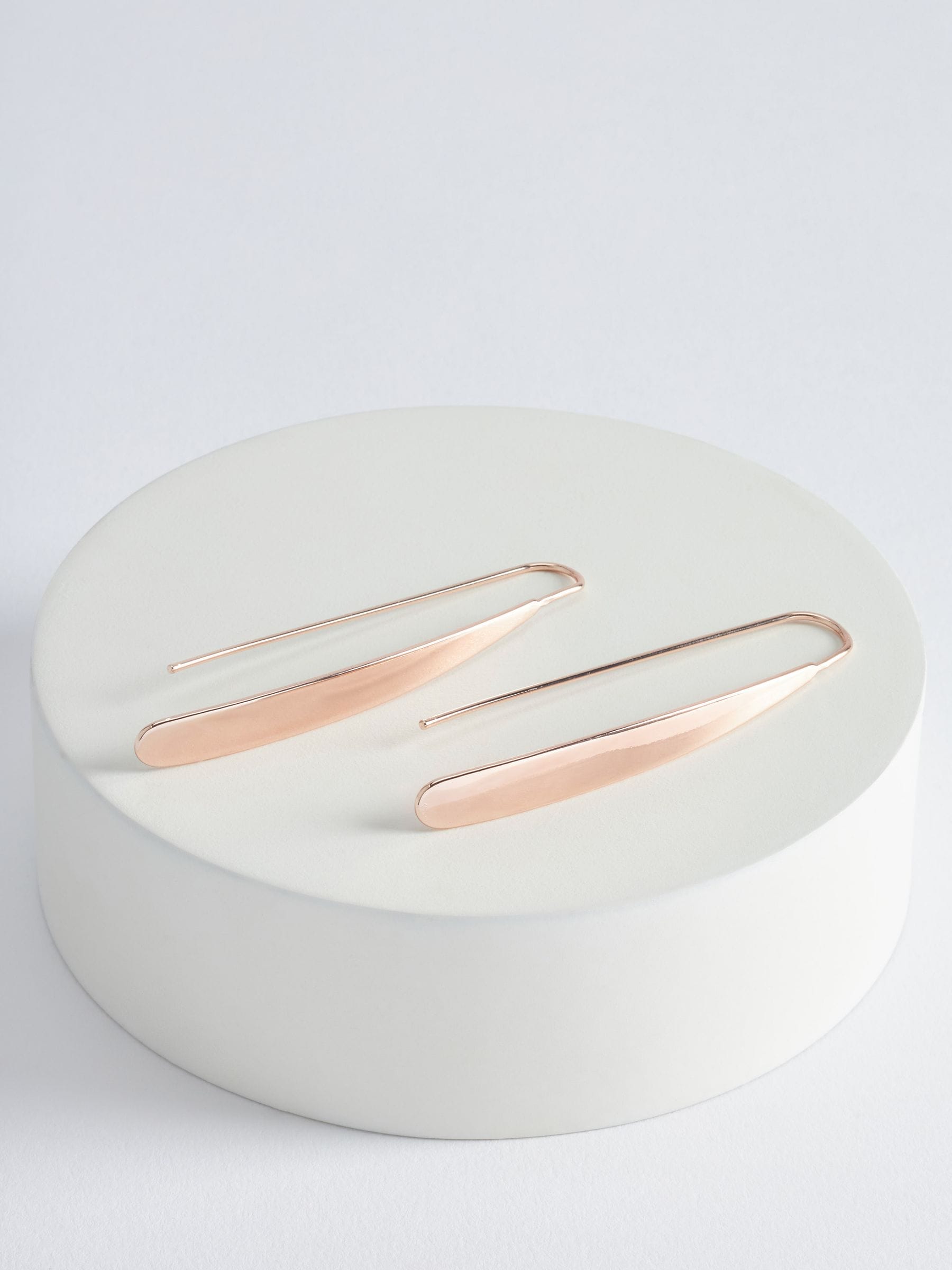 Rose Gold Tone Pull-Through Earrings