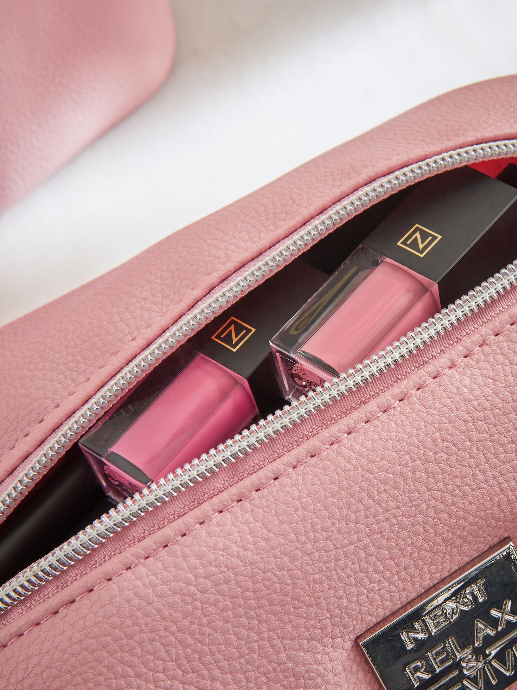 Faux leather slouch make-up bag - British product