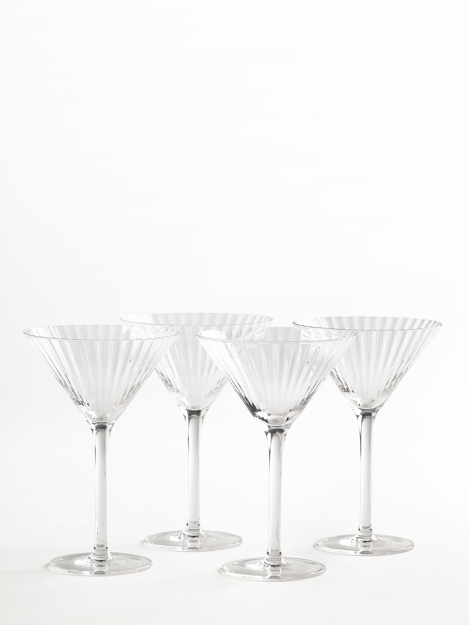 Jasper Conran London clear fluted martini glasses set of 4 17cm, UK version