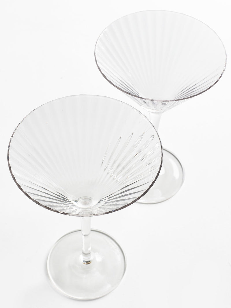 Jasper Conran London clear fluted martini glasses set of 4 17cm, UK version