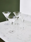 Jasper Conran London clear fluted martini glasses set of 4 17cm, UK version