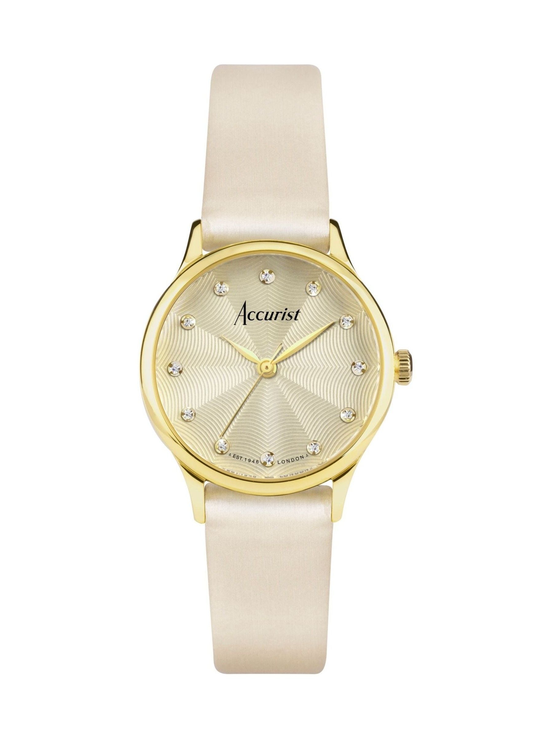 Accurist cream dress leather strap 28mm watch - British product